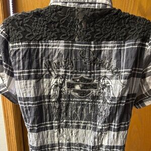 Harley-Davidson Black and White Plaid Women’s Shirt